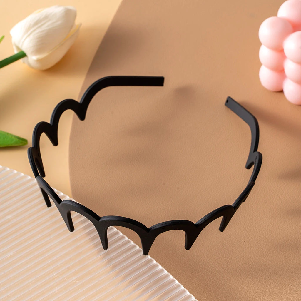 Korean Women Hair Comb Headband Plastic U Shape Hair Hoops Fixed Teeth Non-Slip Fluffy Top Hair Bands Headwear Hair Accessories - Clikcy