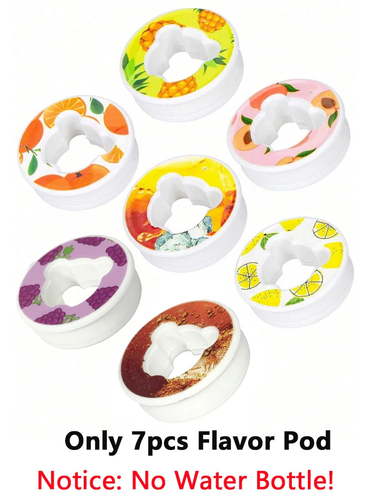 1pc 650ml Flavored Water Bottle with Random 1 Flavour Pods Air Water Bottle Frosted Black Air Camping Sport Fitness Cup - Clikcy