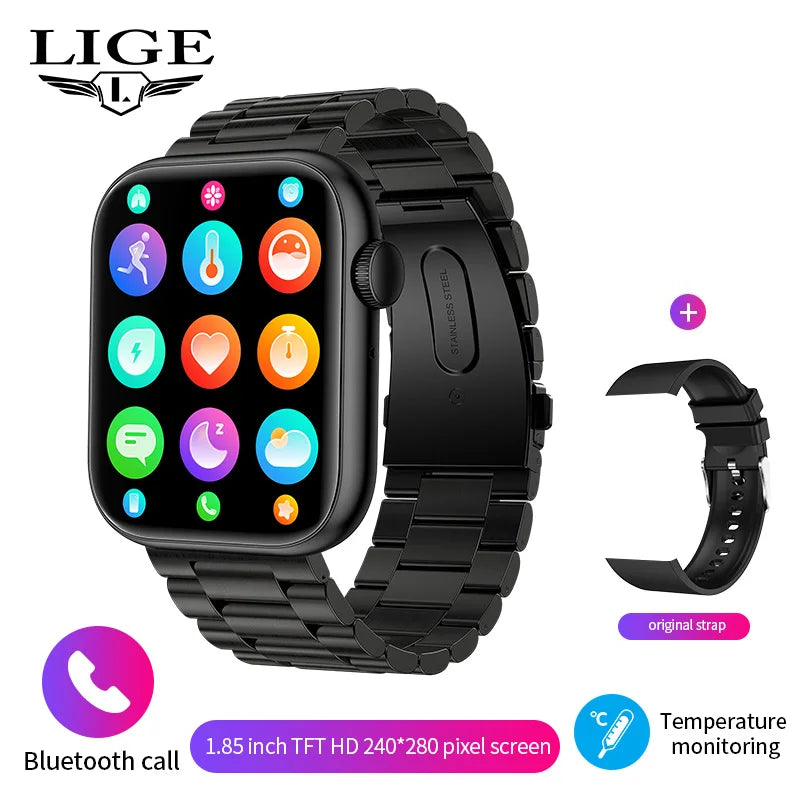 LIGE New Smart Watch 2025 Wireless Charging Smartwatch Bluetooth Calls Men Women Smartwatches Fitness Bracelet Custom Watch Face - Clikcy
