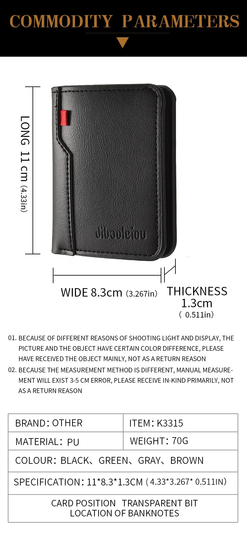 1Pc New Ultra-thin Mini Soft PU Leather Credit Card Wallet Holder Short Vertical High Quality Men's Wallet - Clikcy
