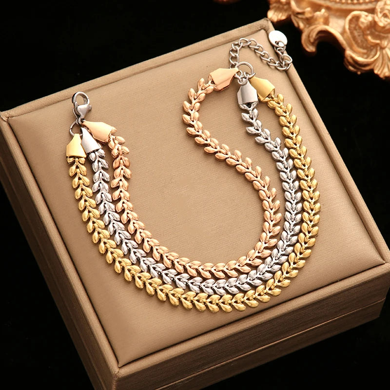 EILIECK 316L Stainless Steel Gold Color Bangles Bracelet For Women New Trendy Wrist Chain Waterproof Jewelry Gift Party Bijoux - Clikcy