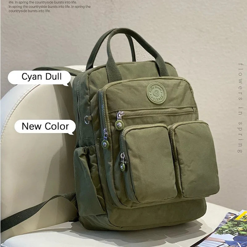 Large Capacity Backpack for Women Multi-pockets Nylon Women's Bag Causal Waterproof School Bags Laptop Backpack Stylish Backpack - Clikcy