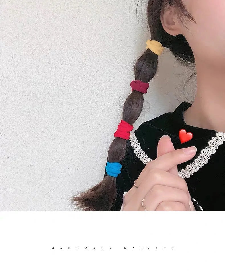 20pcs/can High Elastic Hair Ring French Style Bands Tie Thickened Hair Rope Basic Simple Head Rope For Women Girls Iddal Choice - Clikcy
