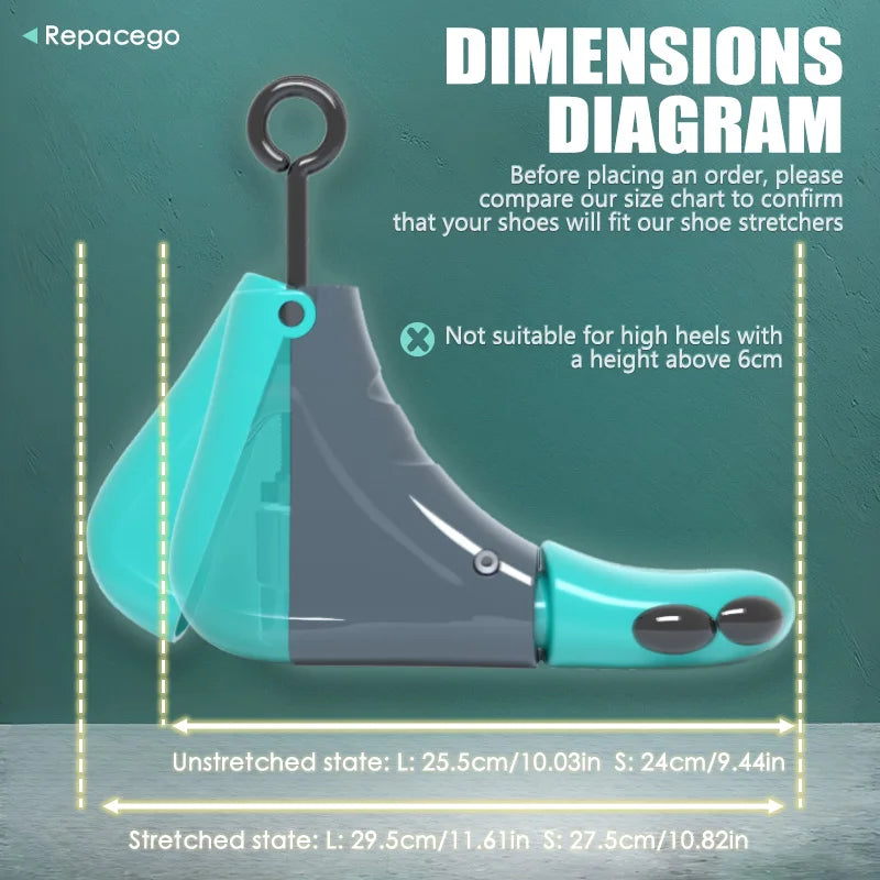 Repacego 2Pcs Shoe Stretcher Shoe Trees Universal Unisex Women Men Adjustable Length Width high top Expander Extender Keeper - Clikcy