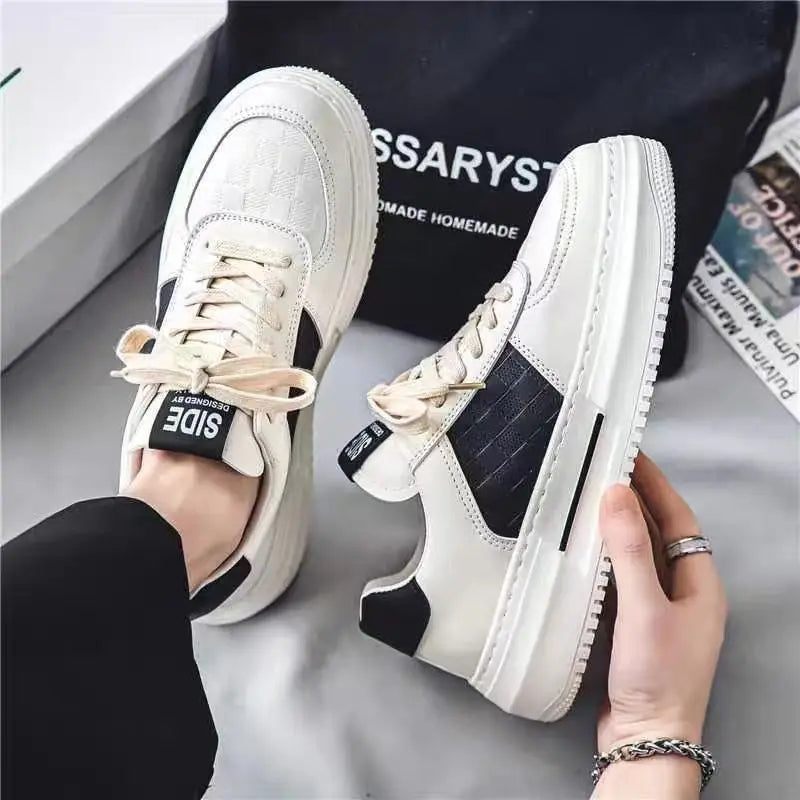 Men's Casual Shoes 2025 New Fashion Platform Shoes Outdoor Casual Sneakers Men Street Skate Shoe Lace-up Shoes Zapatillas Hombre - Clikcy