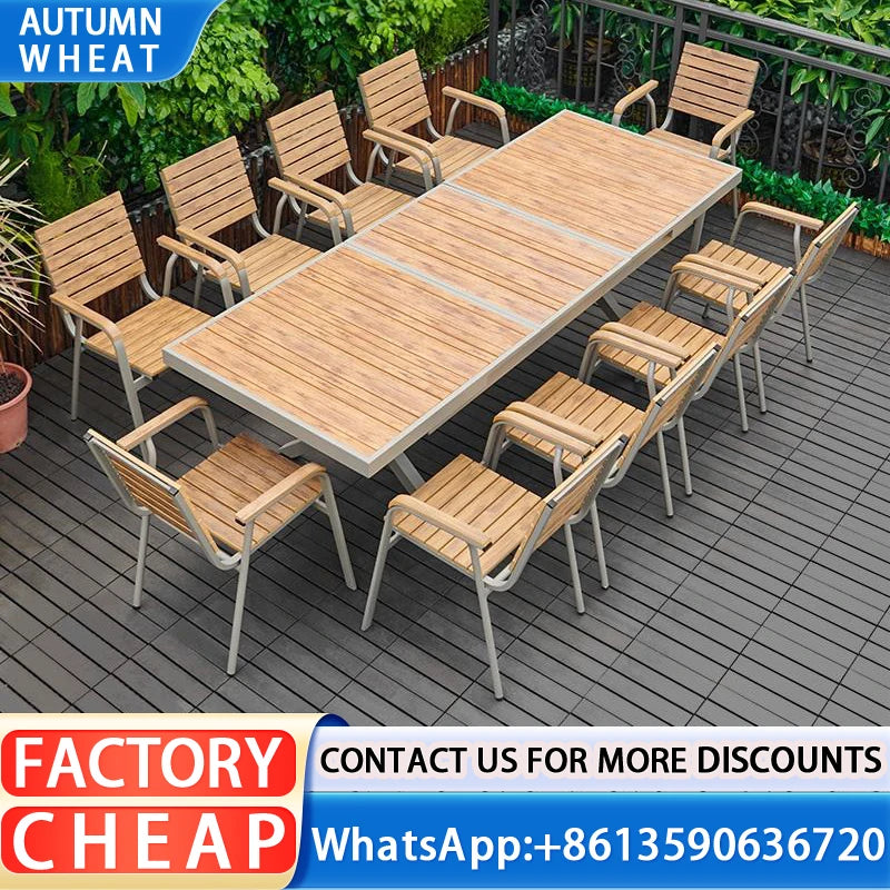 Picnic Beach Table 8pcs Set Hotel Pool Outdoor Furniture Chairs Table Umbrella - Clikcy
