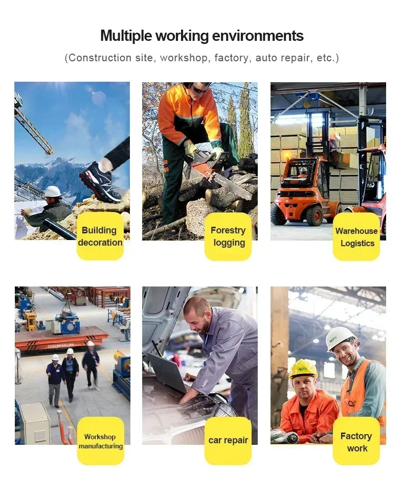 Rotating Button New Safety Shoes Men Anti-smash Anti-puncture Work Shoes Fashion Men Sport Shoes Security Protective Boots Men - Clikcy