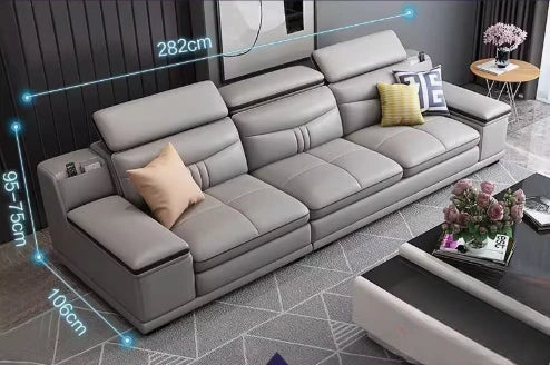 Luxury Wooden Sofa Set Design Modern Living Room Straight L Shaped Smart Sofa Bed With Storage - Clikcy