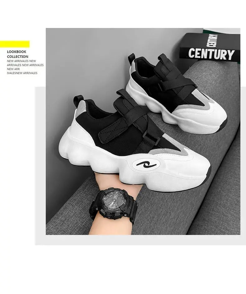 Summer Cool Man Shoes 2024 New Fashion Black Platform Sneakers Chunky Shoes Casual Y2k Trainers for Men