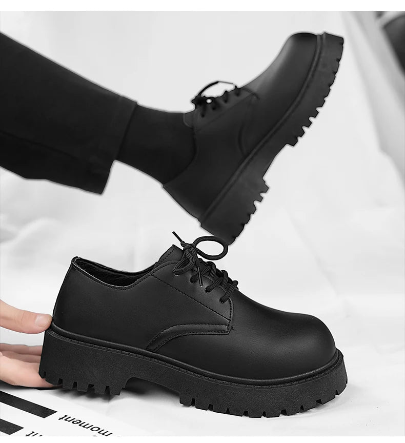 Women Low-top Versatile Autumn British Walking Casual Shoes Men's Leather Shoes Chunck Sole Fashionable Unisex Vulcanized Shoes