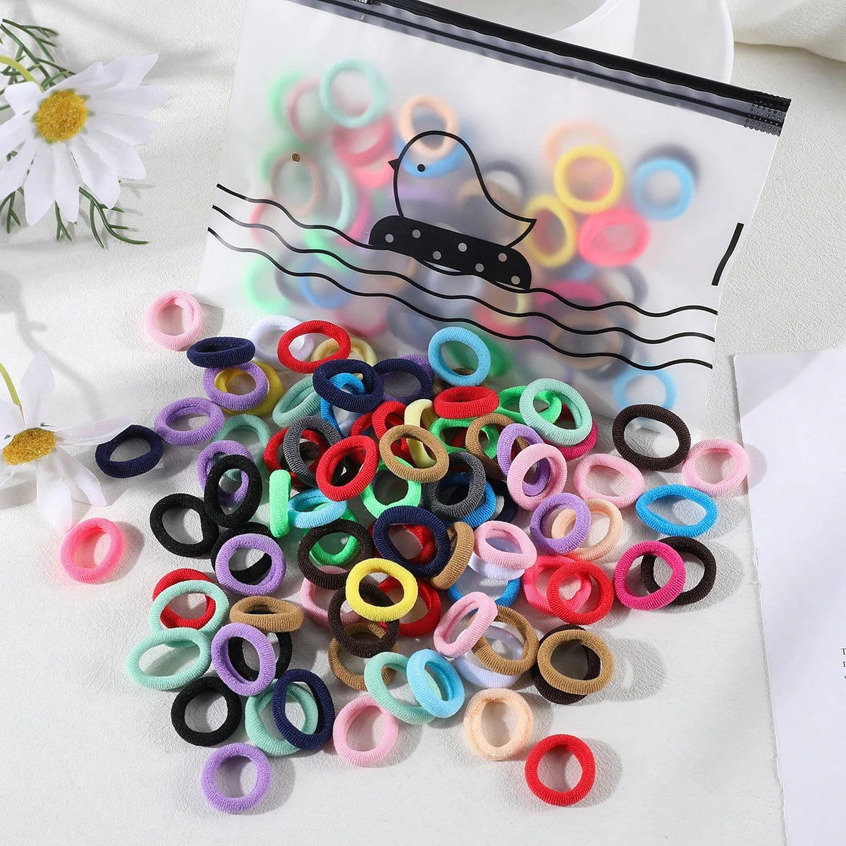 100/300Pcs Children Elastic Hair Bands Girls Rubber Band Kids Sweet Scrunchie Hair Ties Baby Headband Kids Hair Accessories - Clikcy