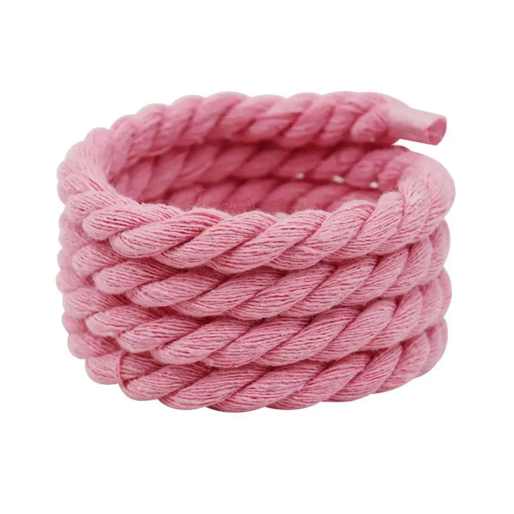 2PCS Round Thick Rope Laces Polyester Cotton High Quality Solid Color Laces 0.8cm120cm Width 10Colors Bold Shoelaces - Clikcy