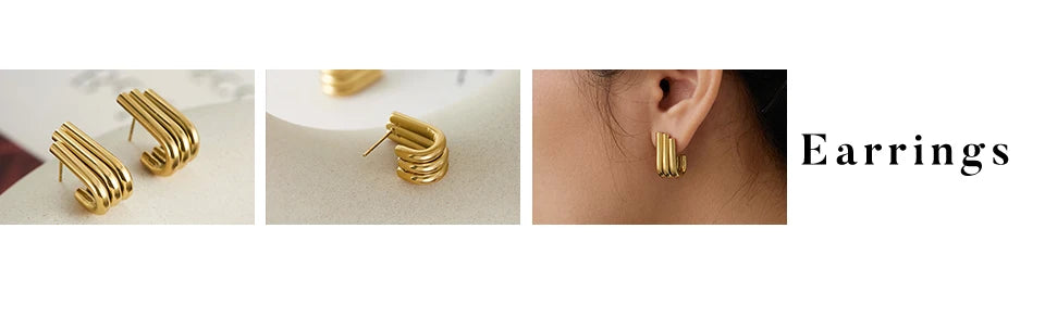 Peri'sbox Stainless Steel Conch Croissant Glossy Spiral Hollow Chunky Open Rings for Women Summer Beach Fashion Holiday Jewelry - Clikcy