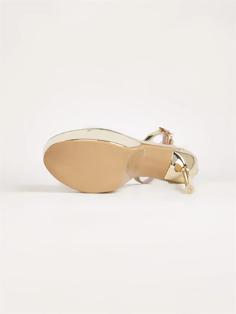 Hlieny Summer Sexy PVC Transparen Open Peep Toe Platform High Heels Buckle Strap Sandals Women's Nightclub Pole Dance Shoes - Clikcy