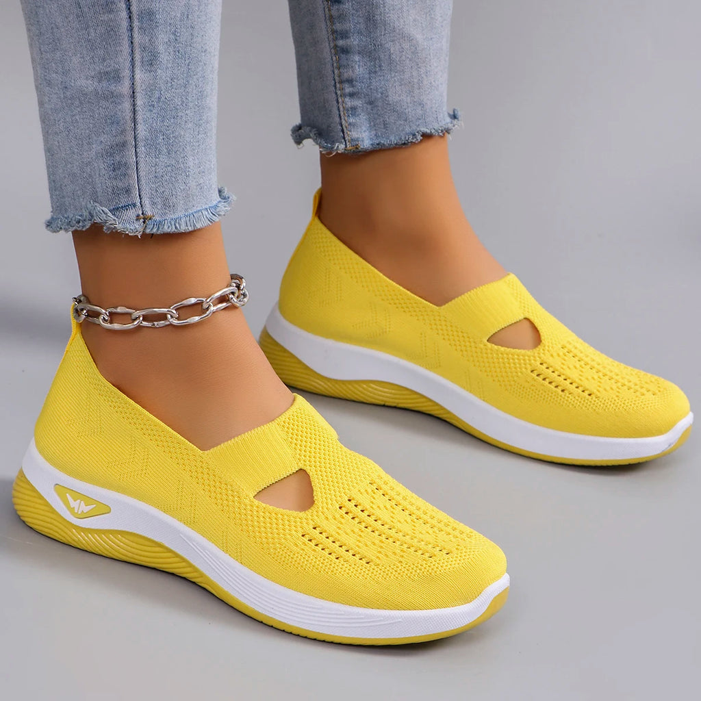 Spring new women's sports shoes, fashionable, breathable, lightweight, non-slip, wear-resistant, casual sports shoes, flat shoes - Clikcy