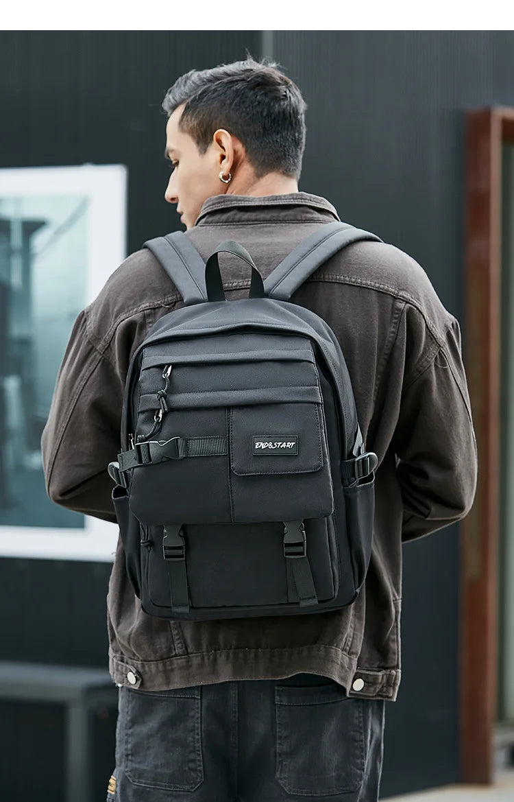 Japanese Style Oxford Backpacks Men Large-capacity Outdoor Men's Backpacks Multiple Pockets Travel Back Bag Students Schoolbags - Clikcy