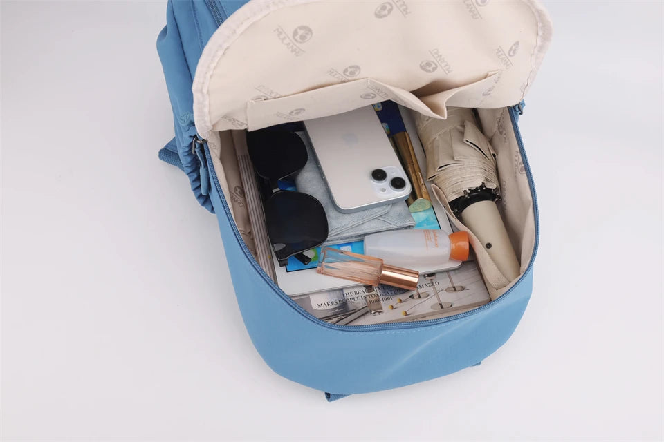 Casual Backpack Women Waterproof Nylon Back Pack Large Capacity Student Daypack Simple Schoolbag for Girls Ladies Travel Bags - Clikcy