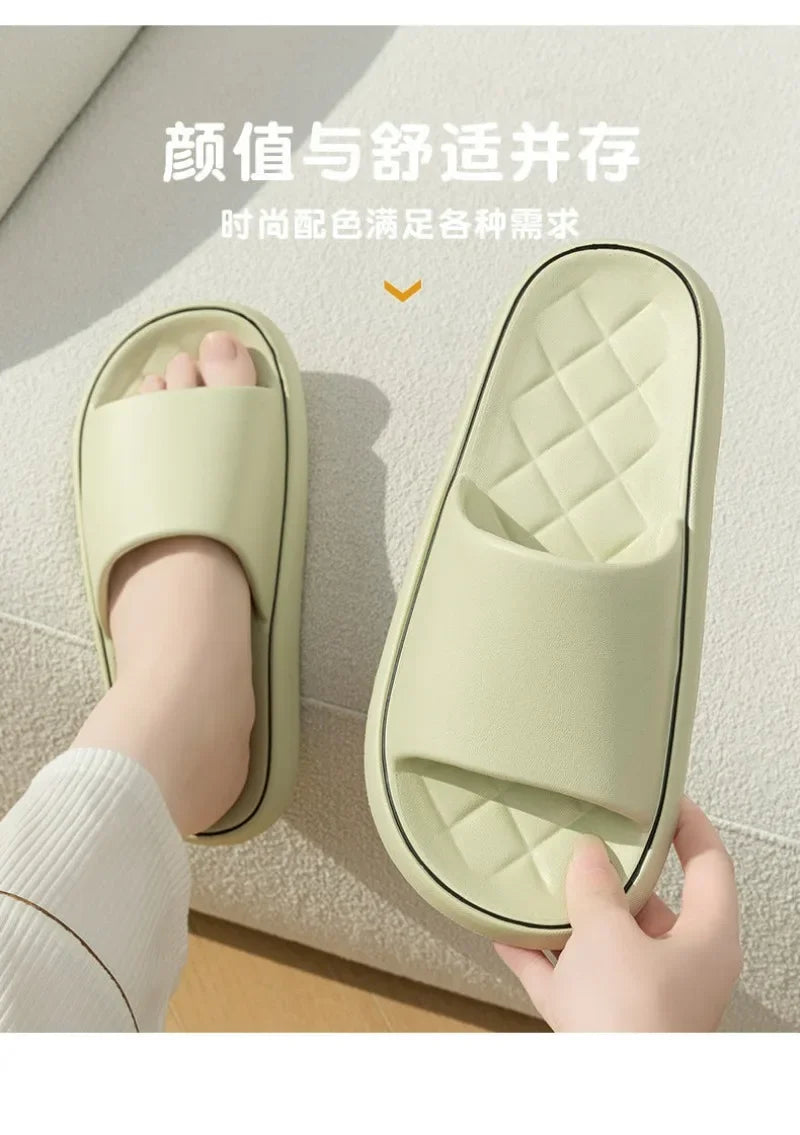 Plus Size 47 48 49 Super Light Soft Men Slippers Simple Couple's Slides EVA Elastic Shoes Colorful Indoor Bathroom Slippers - Clikcy