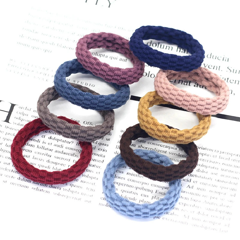 20PCS High Elasticity Fashion Hair Rope High Elasticity Jacquard Pattern Hair Ring Fashion Women's Headband Hair Accessories - Clikcy