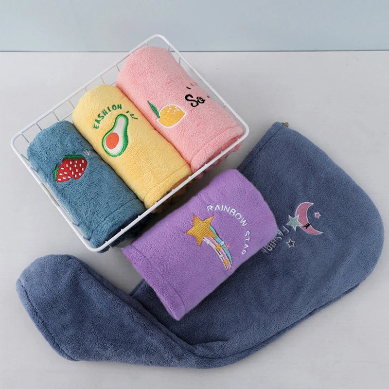 1pc Quickly Dry Hair Hat Super Absorbent Soft Bathroom Women Head Towels Girls Cute Hair Towel Hair Dry Wrap Bonnets - Clikcy