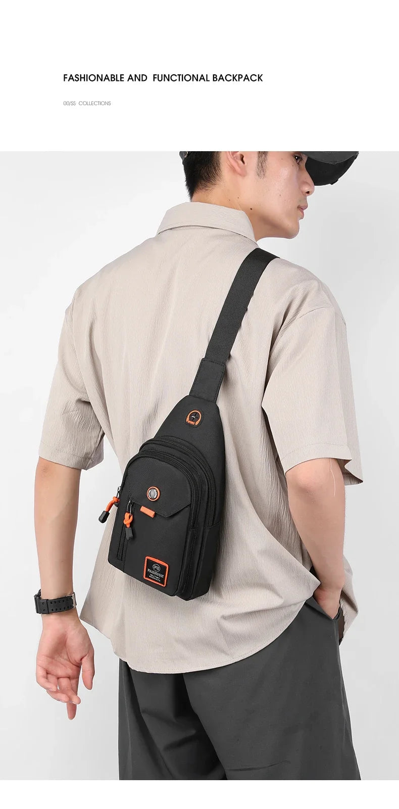 Mens Adventure Sling Backpack - Spacious Rugged for Outdoor Sports Hiking and Travel - Versatile Chest Bag with Multiple Pockets - Clikcy