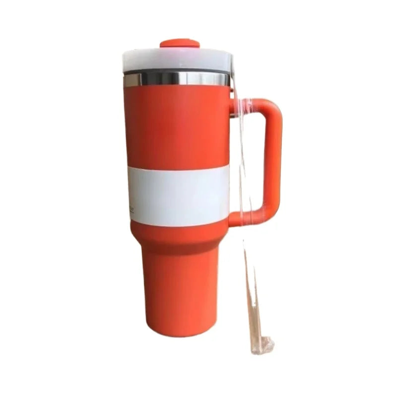 40 oz large capacity stainless steel thermos cup car cup second generation straw portable water cup sports fitness - Clikcy