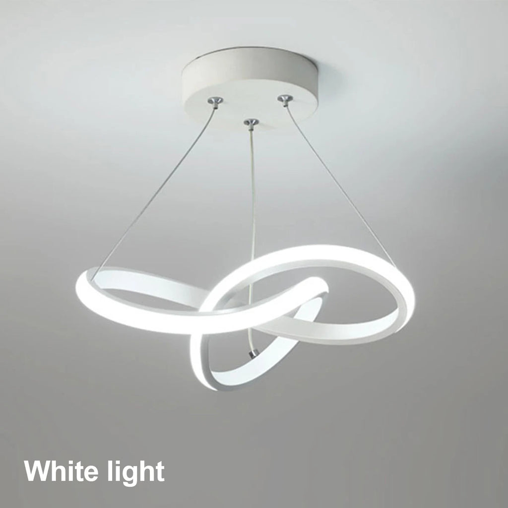 24cm Led Pendant Light Tricolor Lights White Nordic Hanging Ceiling Linear Creative Metal Art Black/White Shade Luxury Lamp 220v - Clikcy