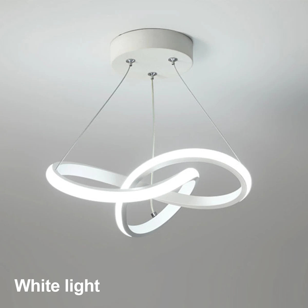 24cm Led Pendant Light Tricolor Lights White Nordic Hanging Ceiling Linear Creative Metal Art Black/White Shade Luxury Lamp 220v - Clikcy