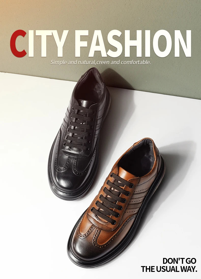 XIMO BULL Autumn Men's Casual Leather Shoes, Quality Men's Casual Sports Shoes, Business Outdoor Shoes, Men's Driving Work Shoes