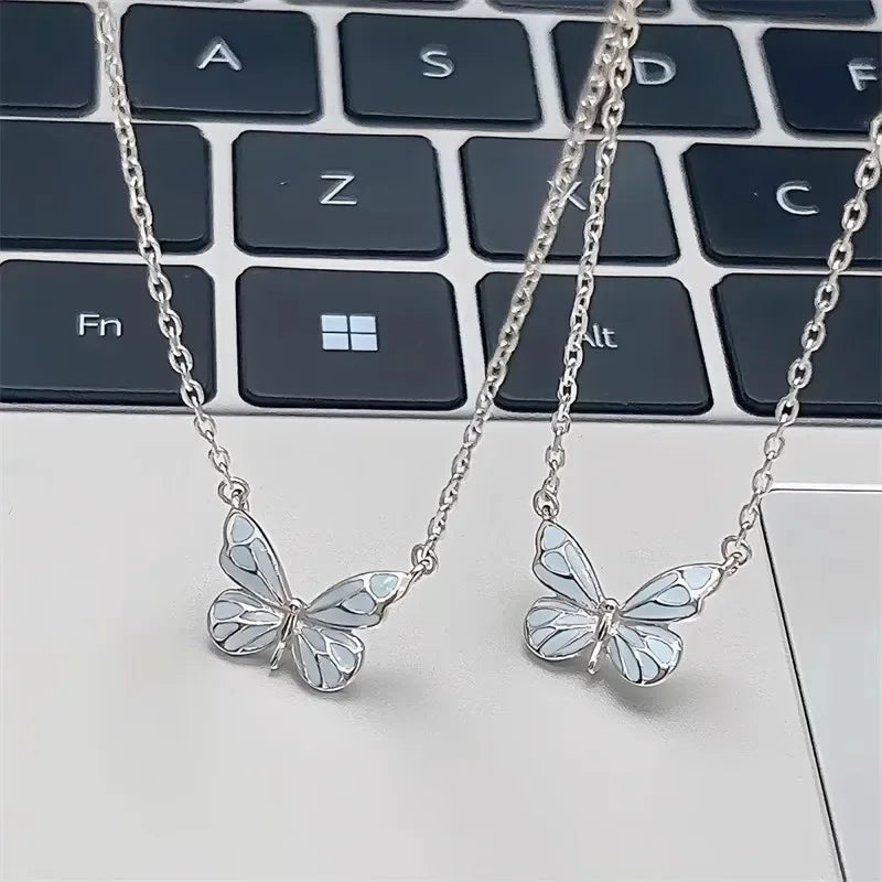 1Set Glow in The Dark Pendant Necklace Bracelet Mermaid Spiral Fashion Jewelry Night Necklace Butterfly Necklace Women Jewelry - Clikcy