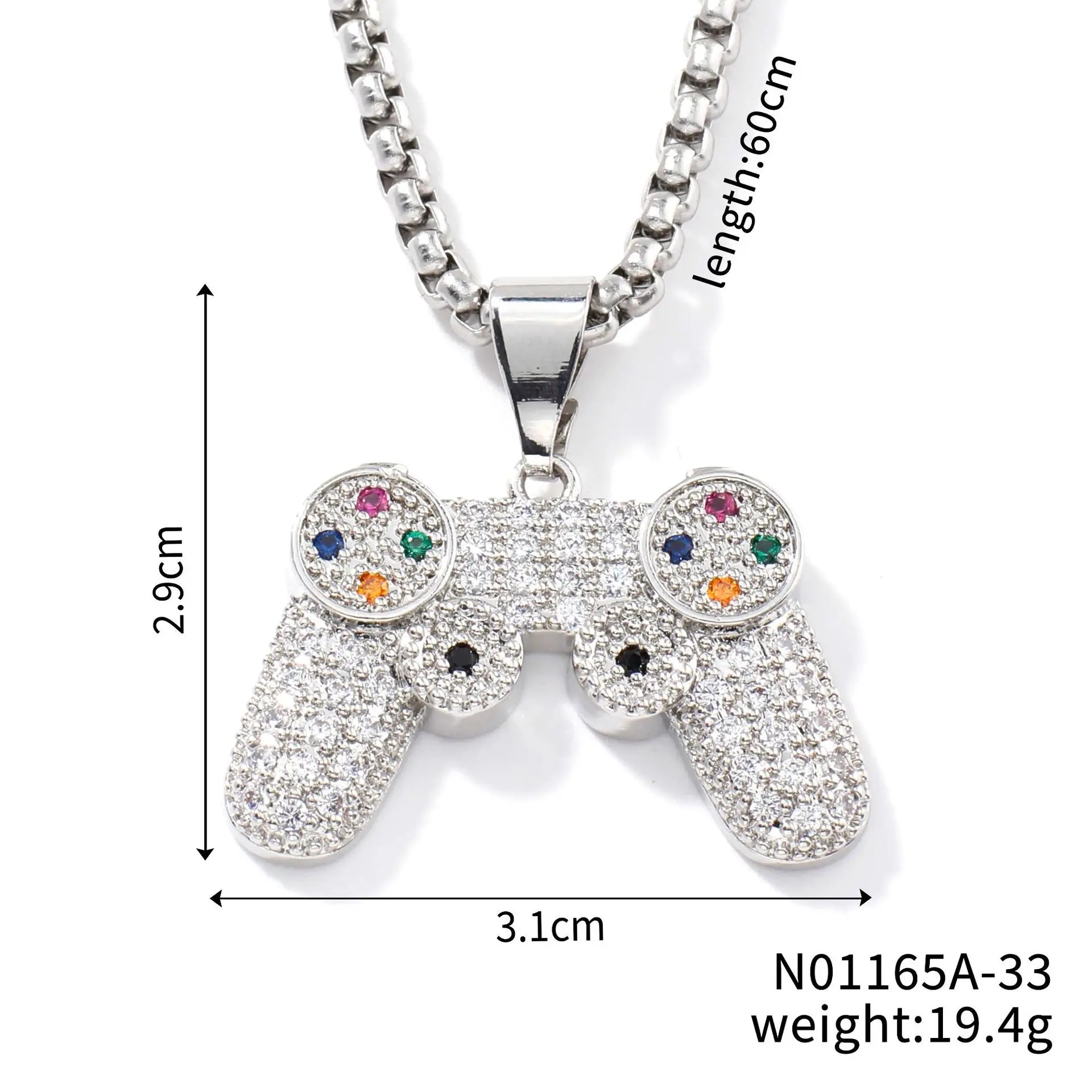 RAKOL Trendy Gamepad Lightning Stainless Steel Necklaces For Women Men Gold Color Metal Necklace Party Everyday Jewelry - Clikcy