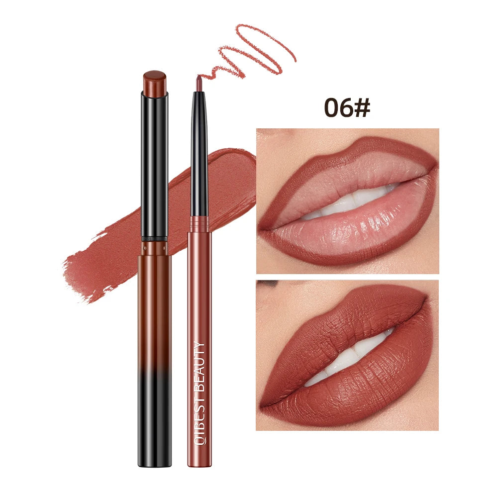 2023 New Matte Nude Lipstick Pen Long Lasting Lipliner Lip Pencil Waterproof Lip Liner Contour Sexy Red Lip Makeup Set For Women