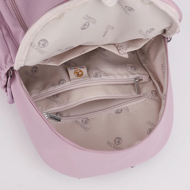 Waterproof Nylon Backpack Women Casual Simple Daypack Large Capacity Schoolbag for Girls Lightweight Back Pack Ladies Travel Bag - Clikcy