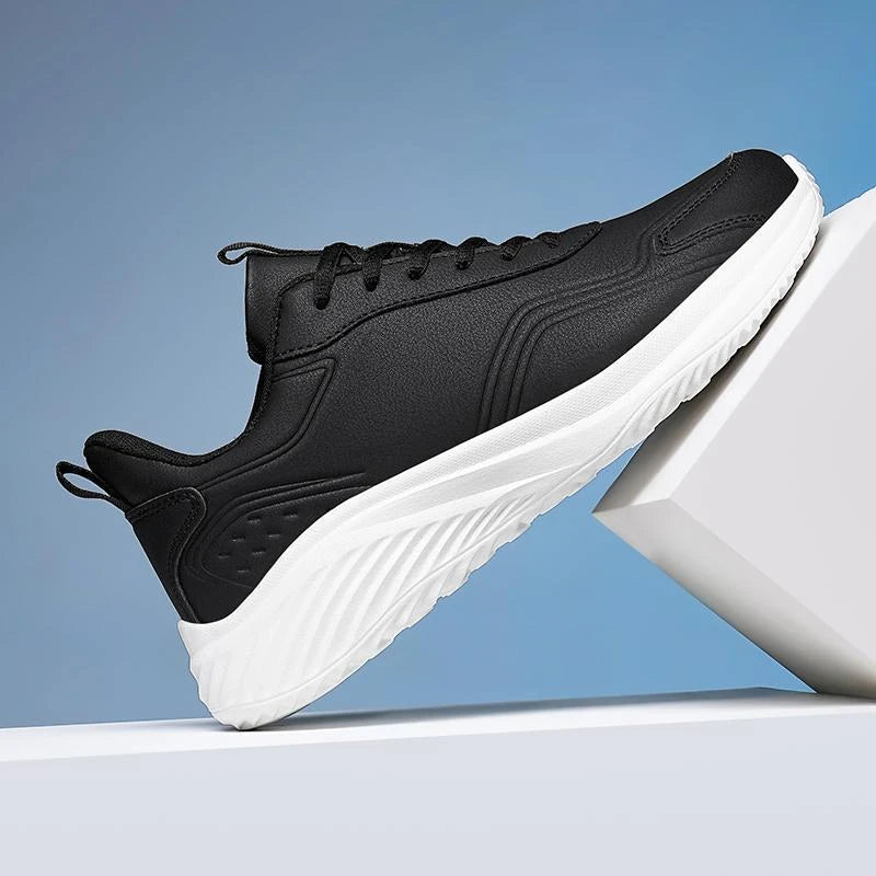 Leather Cushioned Sports Shoes For Men's Lightweight Casual Running Shoes For Autumn And Winter Men's Shoes Versatile And Trendy