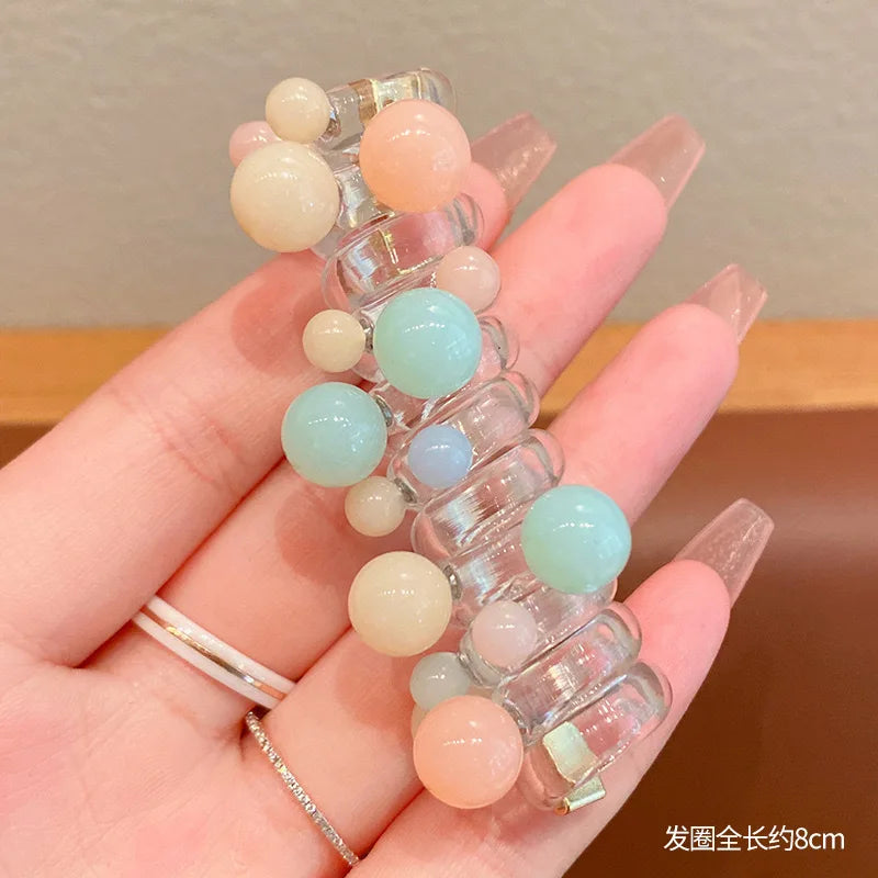 rope adult telephone cable ring Rabbit Cute Hair Ring Large Frosted Adult Hair Tie  head ring Children's telephone hephone Cable