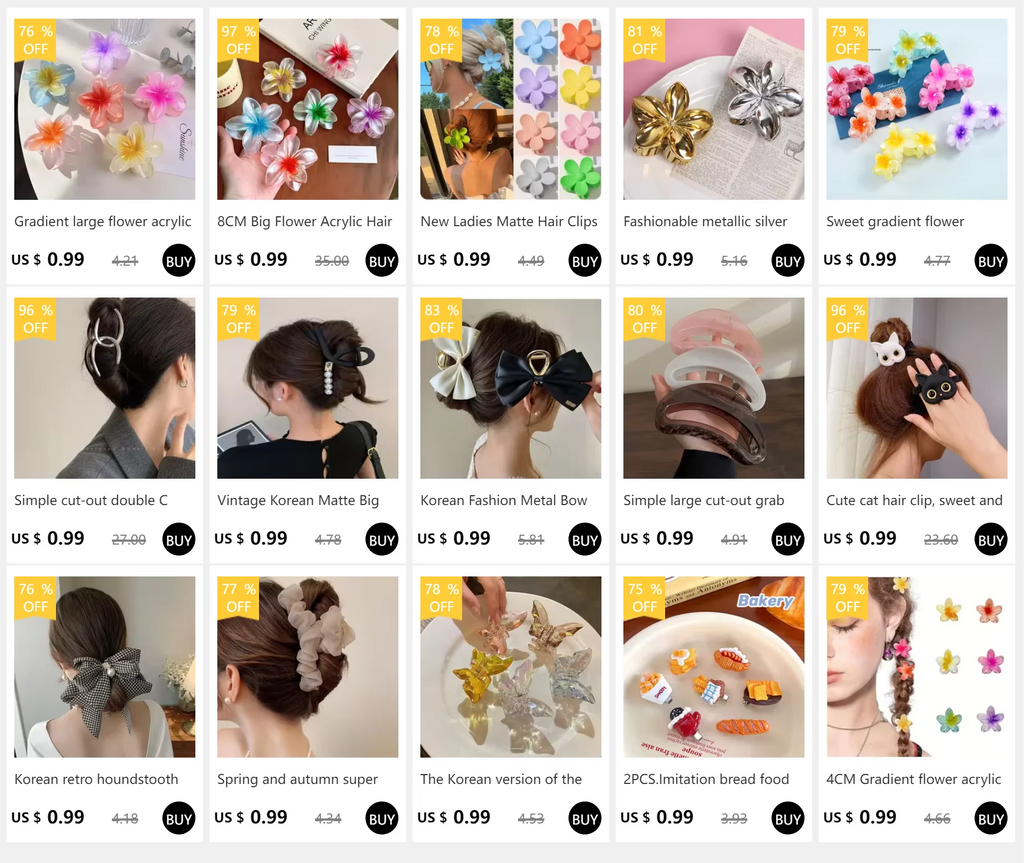 Super Large 13cm Printed Grab Clip Korean Fresh and Sweet Disc Hair Crab Clip Premium Girl Hairpin Hair Accessories - Clikcy