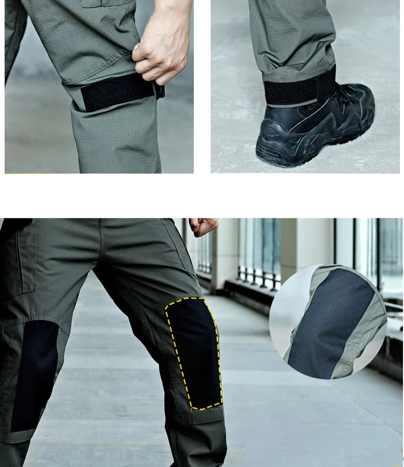 Wear-Resistant Outdoor Tactical Pants Mens Casual Cargo Trousers New Multi-pocket Waterproof Pant Work Hiking Training Trousers - Clikcy