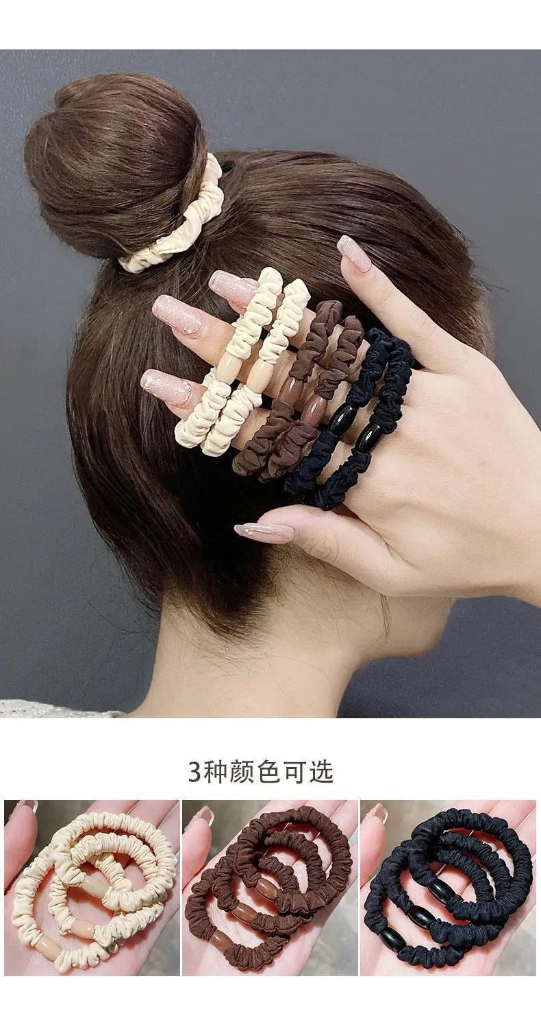 Korean Fashion High Elasticity Hair Ring for Girls Personality Thicken Ponytail Tie Hair Hair Rope Accessories Headband 3 Colos - Clikcy