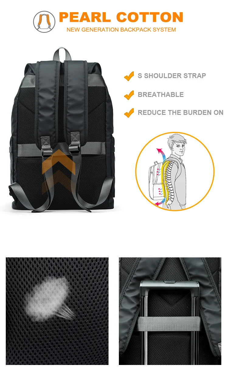 Fashion Men Backpacks Nylon Waterproof USB Charging Bag Casual Travel Korean Stlye Mochila for Travel Vintage School Bag - Clikcy