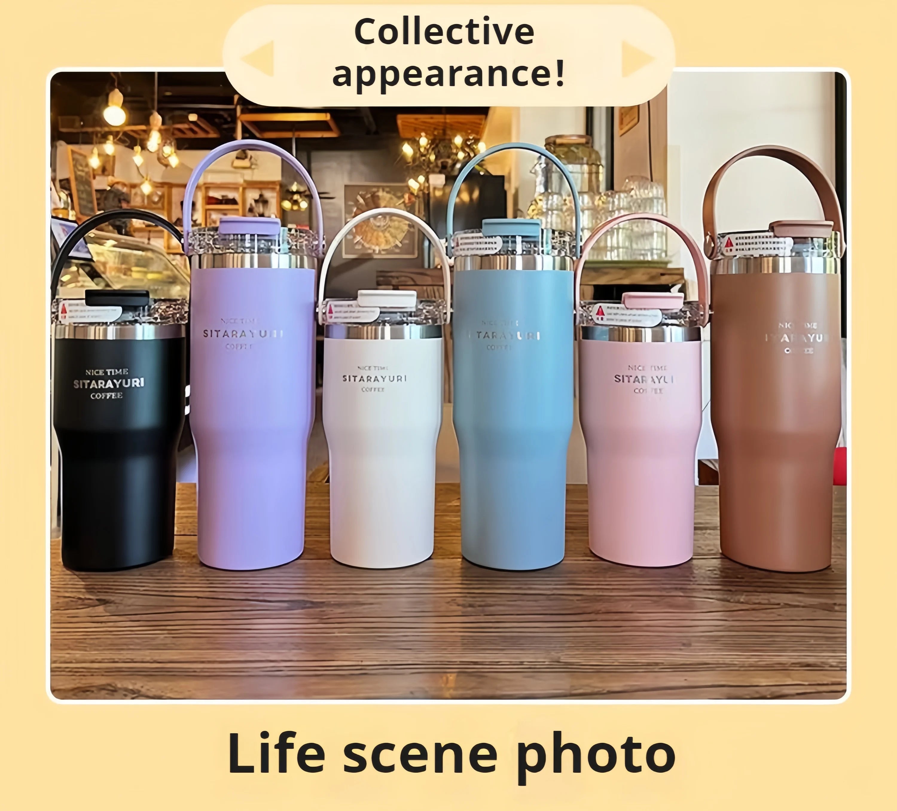 21oz/31oz Stainless Steel Tumbler with Straw Insulated Thermos Coffee Cup with Handle Water Bottle Travel Car Cups Copo Termo - Clikcy