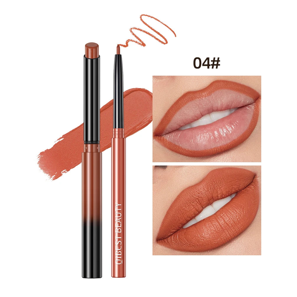 2023 New Matte Nude Lipstick Pen Long Lasting Lipliner Lip Pencil Waterproof Lip Liner Contour Sexy Red Lip Makeup Set For Women