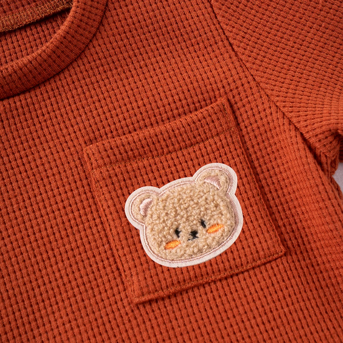 Kids Suit Summer Boys Girls Solid Colour Suit 0-6Y Cute Bear Short Sleeve + Breathable Shorts 2pcs Comfortable and Skin-friendly - Clikcy