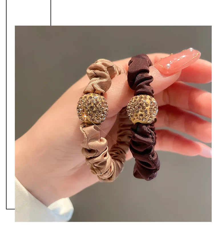 4Pcs/Lot Girl Hair Band Accessories Fashion Large Hair Ties Solid Color Elastic Scrunchies For Women Ponytail Hairstyle - Clikcy