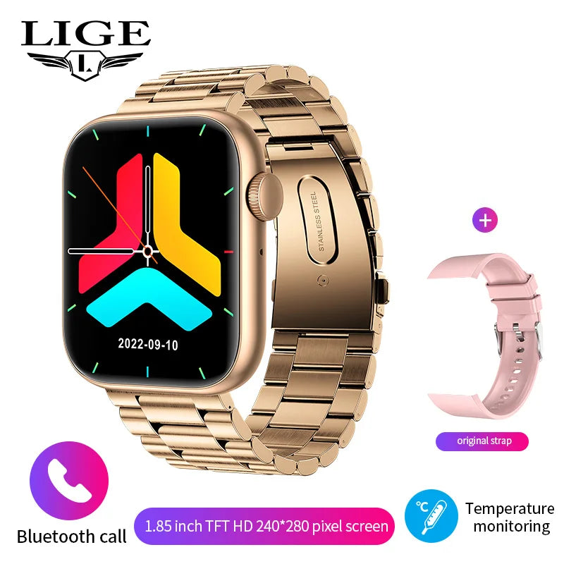 LIGE New Smart Watch 2025 Wireless Charging Smartwatch Bluetooth Calls Men Women Smartwatches Fitness Bracelet Custom Watch Face - Clikcy