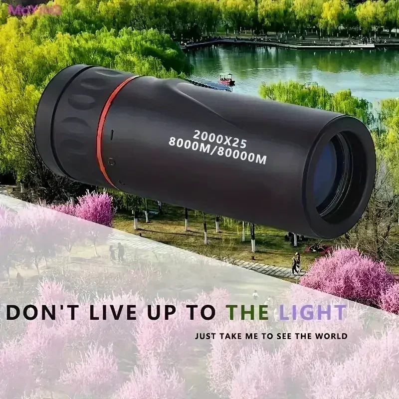 20204 New Mini Portable 2000x25 HD Monocular Telescope Mobile Phone Telescope with Holder Camping Hunting Birdwatching Telescope - Clikcy