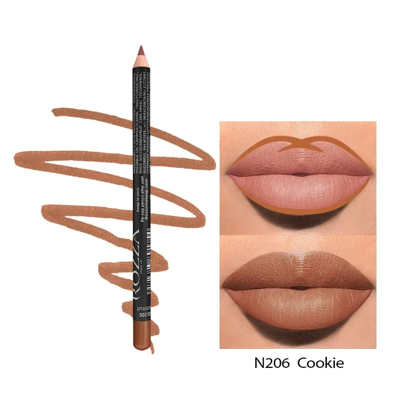 14 Color Nude Matte Lipstick Pencil Long-lasting Waterproof Lip Pencil High Pigmented Lip Liner Lip Makeup Tool - Clikcy