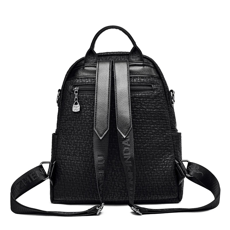 Large Backpack Women Leather Rucksack Women's Knapsack Travel Backpacks Shoulder School Bags for Teenage Girls Mochila Back Pack - Clikcy