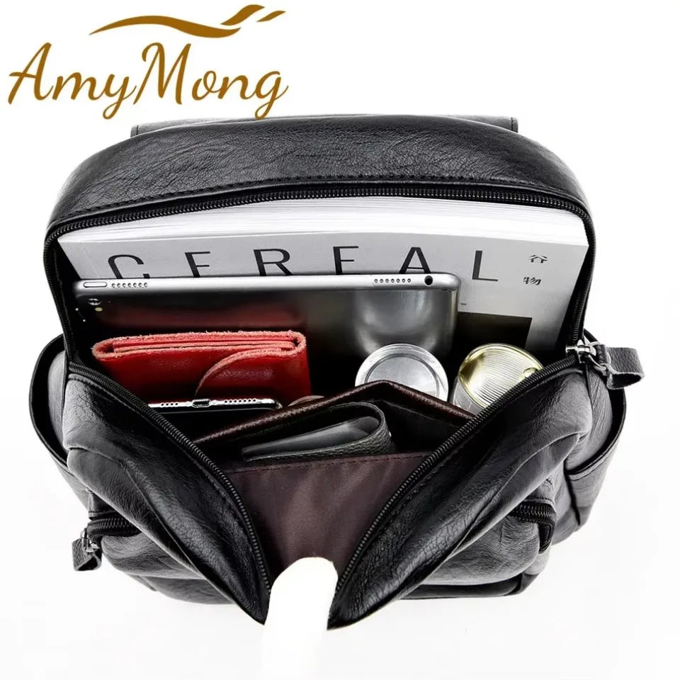 Large Capacity Travel Back Pack Rucksacks Mochila Women Backpack Female Leather Bagpack for Girl Ladies Sac A Dos School Bags - Clikcy