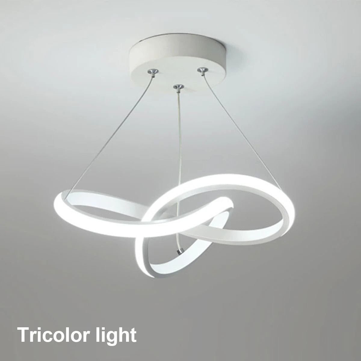 24cm Led Pendant Light Tricolor Lights White Nordic Hanging Ceiling Linear Creative Metal Art Black/White Shade Luxury Lamp 220v - Clikcy