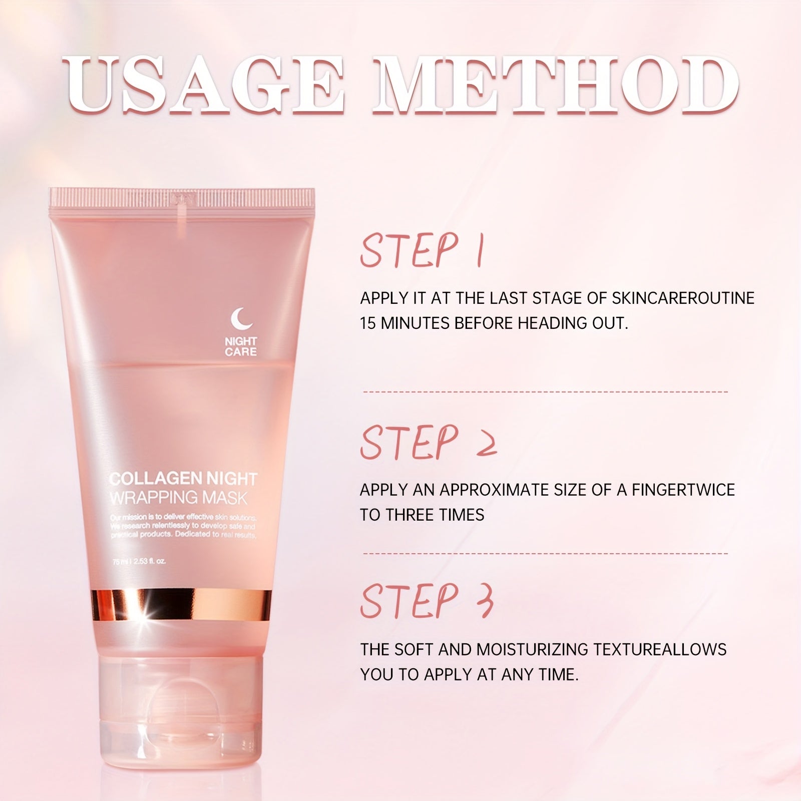 2.5 Fluid Ounces of Collagen Night Moisturizing Mask, Containing Hyaluronic Acid And Niacinamide, Enhances Skin Elasticity, Brightens Complexion, Hydrates, Tightens, And Smooths Fine Lines, Fragrance-Free, Suitable for All Sk - Clikcy